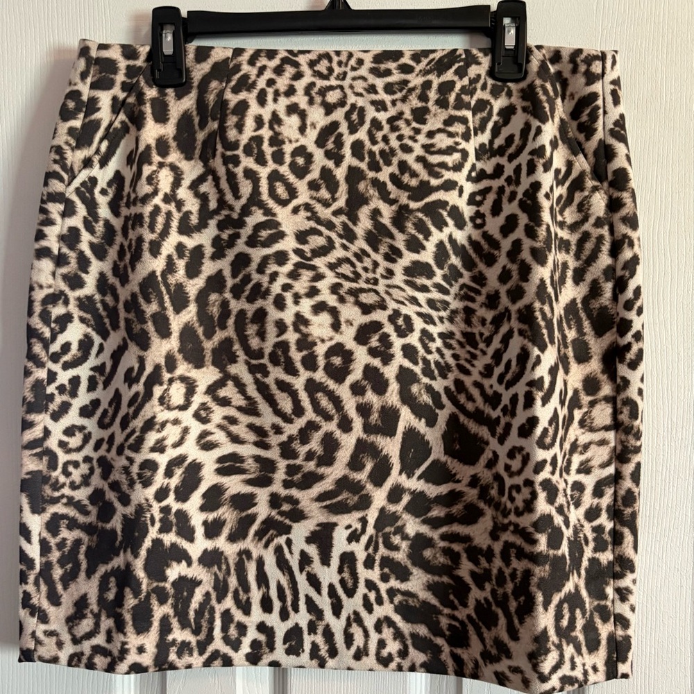 CAbi Sophia Leopard Print Pencil Skirt
